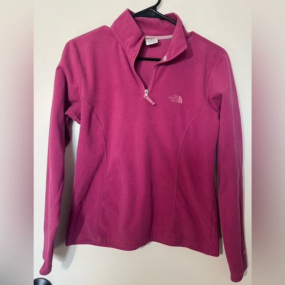 The North Face Tops - The North Face Pink Long Sleeve Polo Sweatshirt- size M